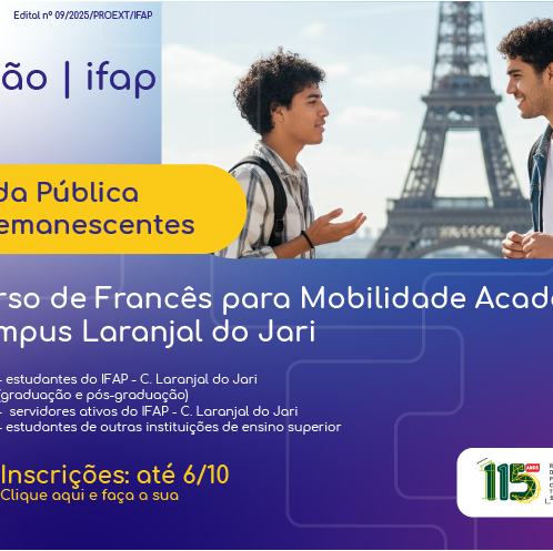 Ifap Abre Vagas Remanescentes No Curso De Francês Em Laranjal Do Jari